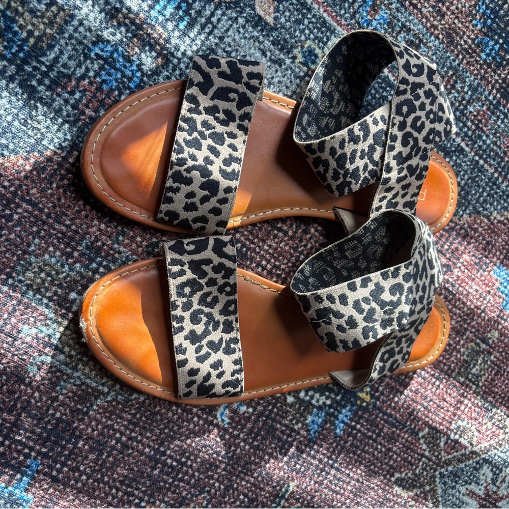 Roolee Leopard Print Sandals Size 8